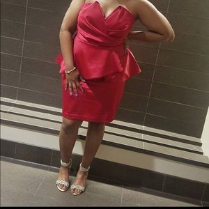 Eloquii Satin peplum cocktail dress